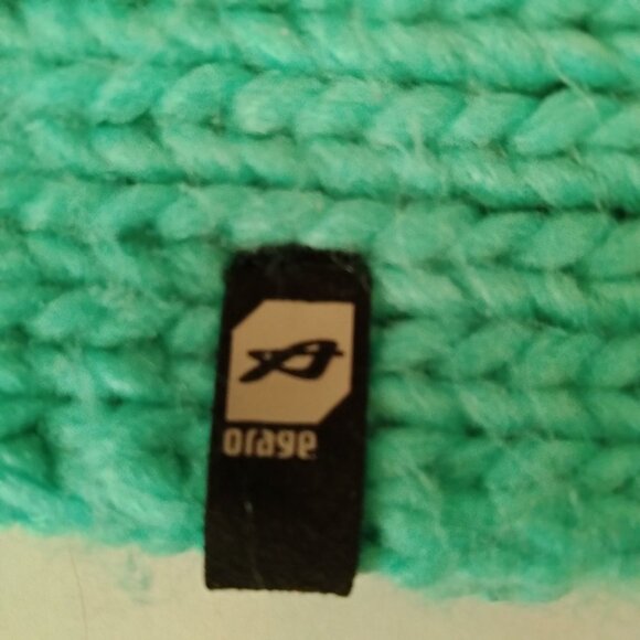 Orage Beanie Hat Aqua Teal White Button Detail Knit Girls M Medium 2014 - Picture 5 of 5